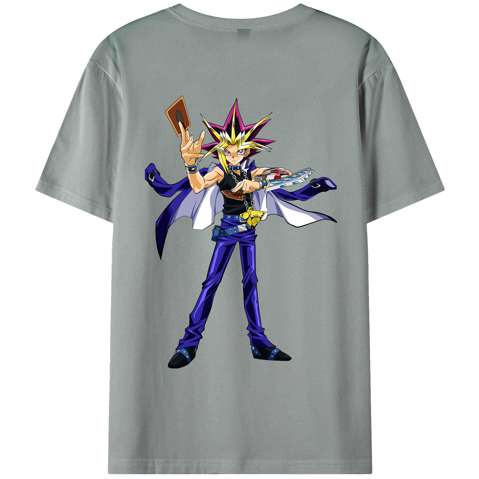 （画像用） 遊☆戯☆王 Yu-Gi-Oh! 綿100％ メンズ半袖Tシャツ（バックプリント） 通気性